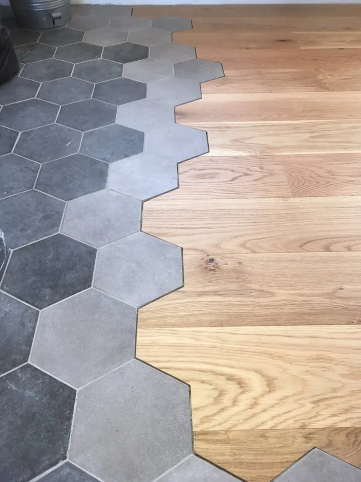 Parquet et carreaux de ciment posés par Armor Parquet