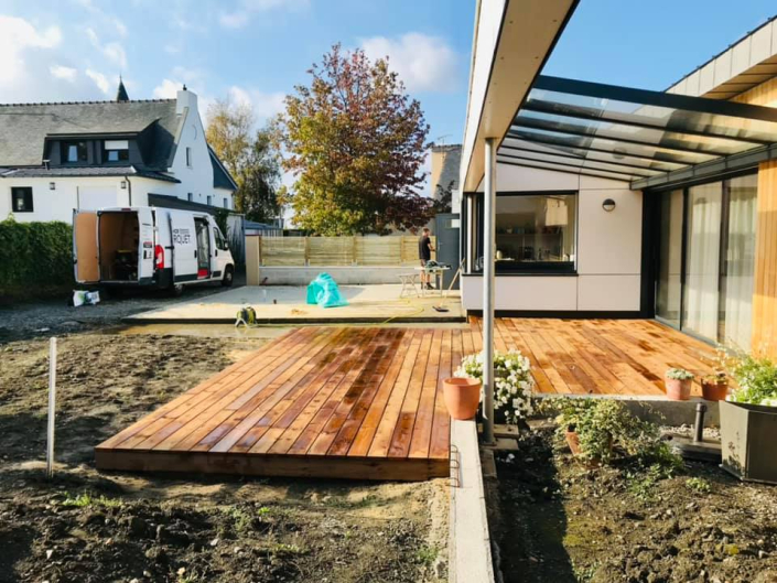 Lame de terrasse en pin des landes, bois resineux, pose d'un terrasse, pin des landes