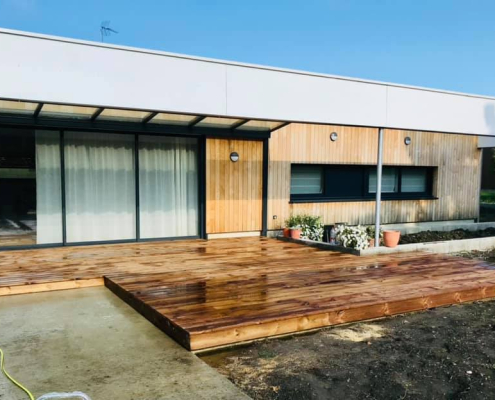 Lame de terrasse en pin des landes, bois résineux, pose d'un terrasse, pin des landes