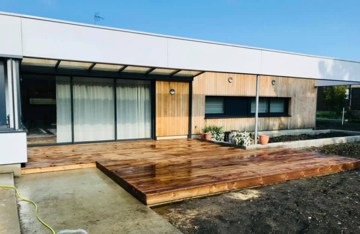 Lame de terrasse en pin des landes, bois résineux, pose d'un terrasse, pin des landes