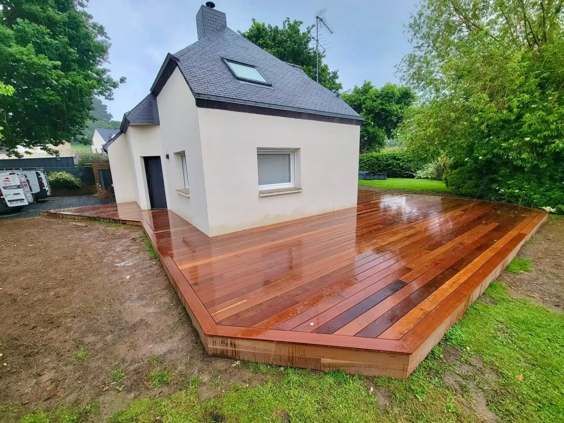 Terrasse en bois exotique Itauba à Binic vue d'ensemble