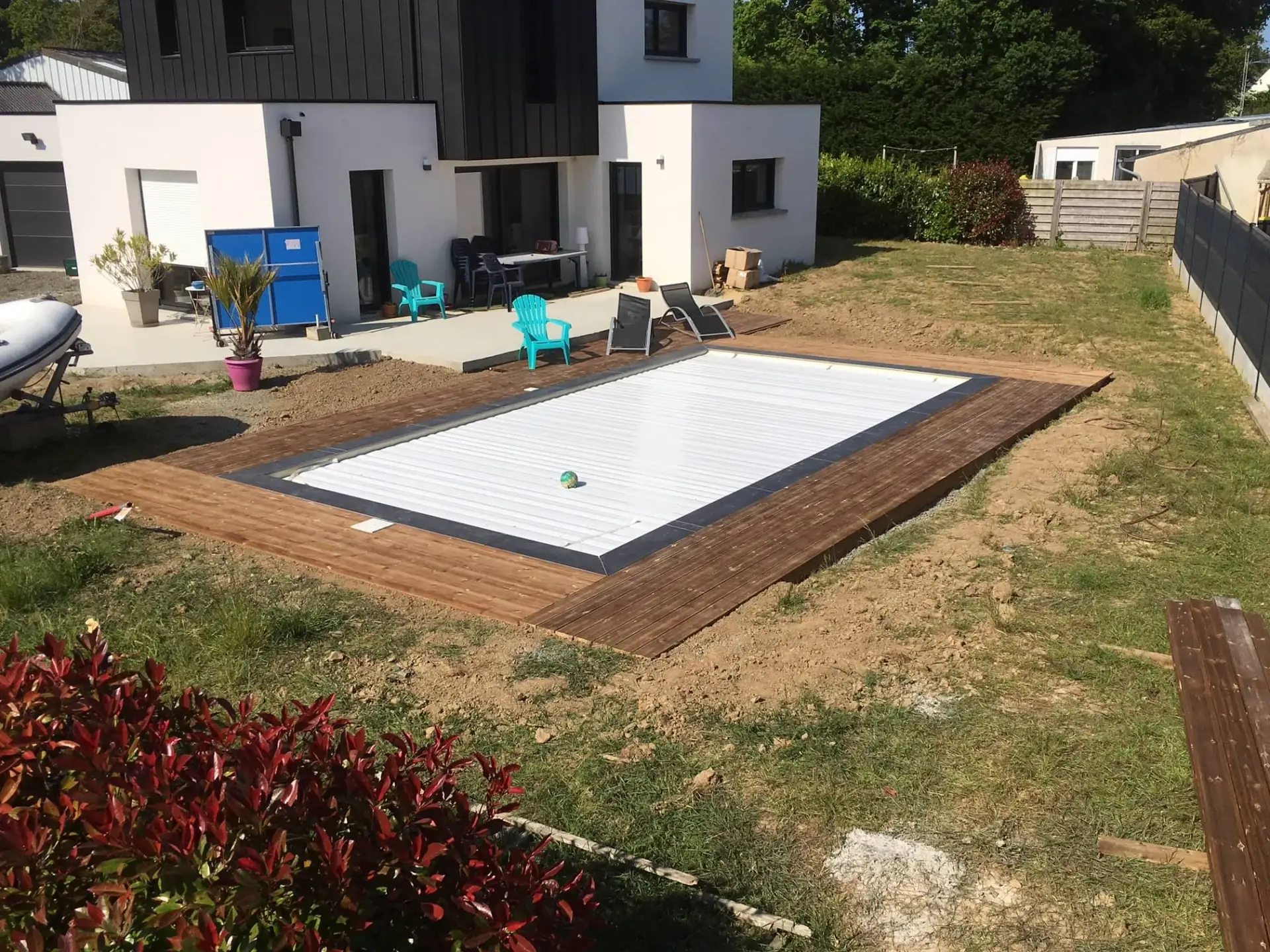 Terrasse de piscine en pin des Landes à Plérin